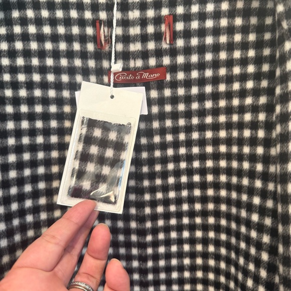 SOLD! NWOT Max Mara Studio Label-cut Alcade Check-Print Wool Wrap Coat Fall - Picture 13 of 17